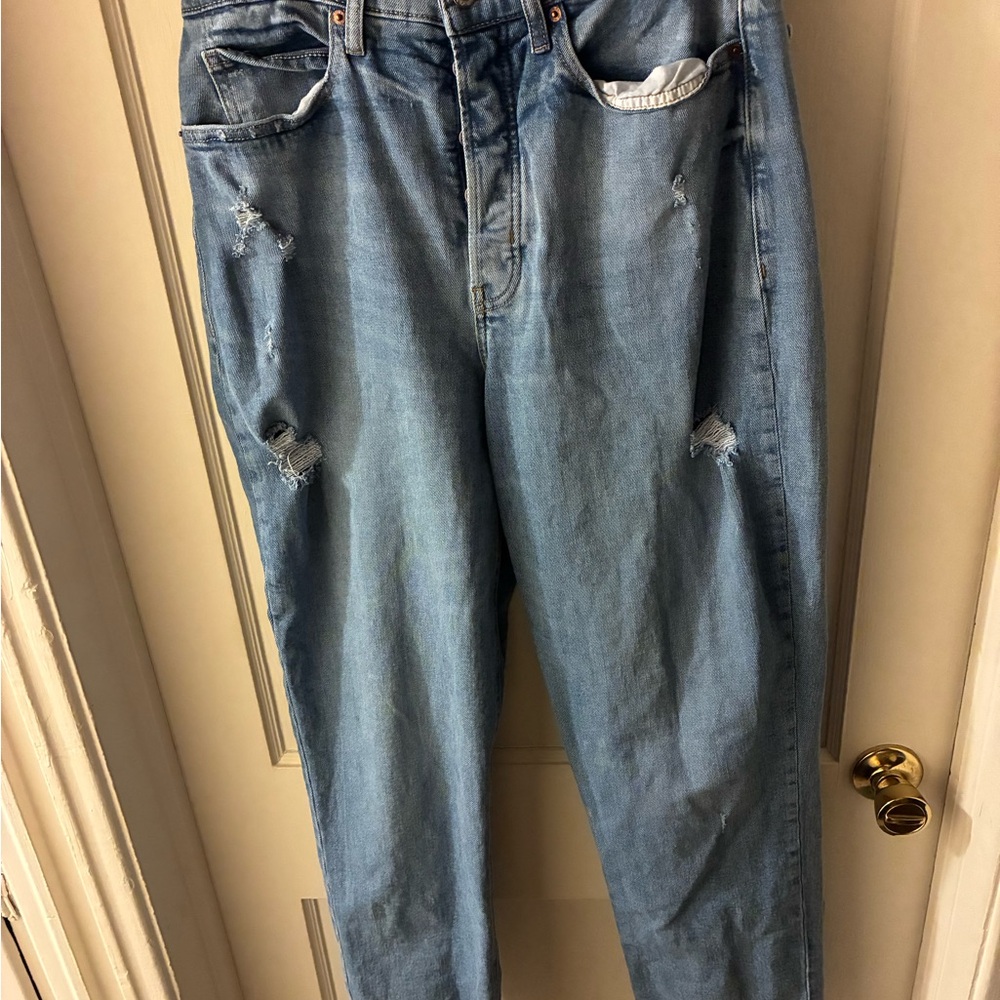 Old Navy High Rise Distressed Blue Jeans tall